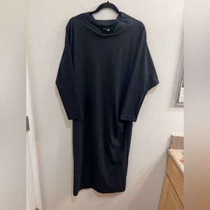 Bryn Walker Size Small Black Tunic Dress Oversized Dolman Sleeve Lagenlook